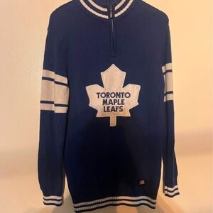 NHL Toronto Maple Leafs Blue and White Zip Up Sweater